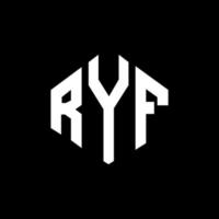 ryf lettera logo design con forma poligonale. ryf poligono e design del logo a forma di cubo. ryf esagonale modello logo vettoriale colori bianco e nero. monogramma ryf, logo aziendale e immobiliare.