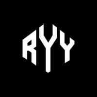 design del logo della lettera ryy con forma poligonale. ryy poligono e design del logo a forma di cubo. ryy modello di logo vettoriale esagonale colori bianco e nero. monogramma ryy, logo aziendale e immobiliare.