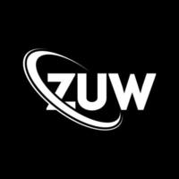 zu logo. zu lettera. zuw lettera logo design. iniziali zuw logo collegate con cerchio e logo monogramma maiuscolo. tipografia zuw per il marchio tecnologico, commerciale e immobiliare. vettore