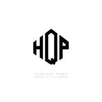 design del logo della lettera hqp con forma poligonale. design del logo a forma di poligono e cubo hqp. hqp esagonale modello logo vettoriale colori bianco e nero. monogramma hqp, logo aziendale e immobiliare.