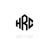 design del logo della lettera hrc con forma poligonale. poligono hrc e design del logo a forma di cubo. colori bianco e nero del modello di logo di vettore di esagono di hrc. monogramma hrc, logo aziendale e immobiliare.