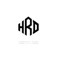 design del logo della lettera hrd con forma poligonale. hrd poligono e design del logo a forma di cubo. hrd esagono vettore logo modello colori bianco e nero. monogramma hrd, logo aziendale e immobiliare.