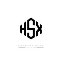 design del logo della lettera hsx con forma poligonale. design del logo a forma di poligono e cubo hsx. hsx modello di logo vettoriale esagonale colori bianco e nero. monogramma hsx, logo aziendale e immobiliare.