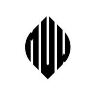 mvw circle letter logo design con forma circolare ed ellittica. mvw lettere ellittiche con stile tipografico. le tre iniziali formano un logo circolare. mvw cerchio emblema astratto monogramma lettera marchio vettore. vettore