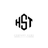 design del logo della lettera hst con forma poligonale. design del logo a forma di poligono e cubo hst. hst modello di logo vettoriale esagonale colori bianco e nero. monogramma hst, logo aziendale e immobiliare.