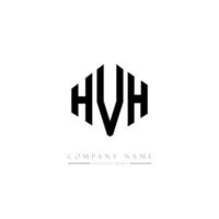 design del logo della lettera hvh con forma poligonale. hvh poligono e design del logo a forma di cubo. hvh modello di logo vettoriale esagonale colori bianco e nero. monogramma hvh, logo aziendale e immobiliare.