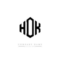 design del logo della lettera hdk con forma poligonale. design del logo a forma di poligono e cubo hdk. hdk esagono vettore logo modello colori bianco e nero. monogramma hdk, logo aziendale e immobiliare.