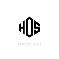 hos lettera logo design con forma poligonale. hos poligono e design del logo a forma di cubo. hos esagonale modello logo vettoriale colori bianco e nero. hos monogramma, logo aziendale e immobiliare.