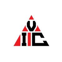 design del logo della lettera triangolo vic con forma triangolare. monogramma di design con logo triangolo vic. modello di logo vettoriale triangolo vic con colore rosso. logo triangolare vic logo semplice, elegante e lussuoso.