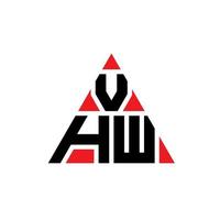 design del logo della lettera del triangolo vhw con forma triangolare. monogramma di design del logo del triangolo vhw. modello di logo vettoriale triangolo vhw con colore rosso. logo triangolare vhw logo semplice, elegante e lussuoso.