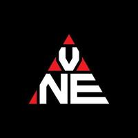 vne triangolo logo design lettera con forma triangolare. vne triangolo logo design monogramma. modello di logo vettoriale triangolo vne con colore rosso. vne logo triangolare logo semplice, elegante e lussuoso.