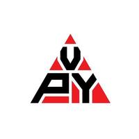 design del logo della lettera del triangolo vpy con forma triangolare. monogramma di design del logo del triangolo vpy. modello di logo vettoriale triangolo vpy con colore rosso. logo triangolare vpy logo semplice, elegante e lussuoso.