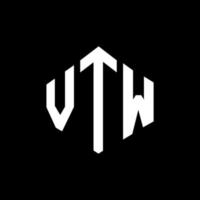 design del logo della lettera vtw con forma poligonale. vtw poligono e design del logo a forma di cubo. vtw esagono logo modello vettoriale colori bianco e nero. monogramma vtw, logo aziendale e immobiliare.