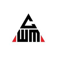 cwm triangolo logo design lettera con forma triangolare. monogramma di design con logo triangolo cwm. modello di logo vettoriale triangolo cwm con colore rosso. cwm logo triangolare logo semplice, elegante e lussuoso.