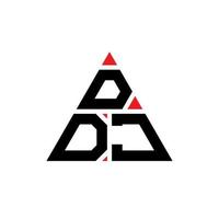 design del logo della lettera del triangolo ddj con forma triangolare. monogramma di design del logo del triangolo ddj. modello di logo vettoriale triangolo ddj con colore rosso. logo triangolare ddj logo semplice, elegante e lussuoso.