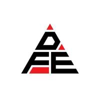 design del logo della lettera triangolare dfe con forma triangolare. monogramma di design del logo del triangolo dfe. modello di logo vettoriale triangolo dfe con colore rosso. dfe logo triangolare logo semplice, elegante e lussuoso.