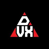 design del logo della lettera del triangolo dvx con forma triangolare. monogramma di design del logo triangolo dvx. modello di logo vettoriale triangolo dvx con colore rosso. logo triangolare dvx logo semplice, elegante e lussuoso.