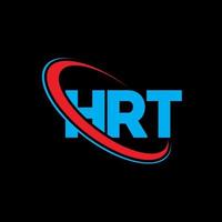 logo hrt. lettera hrt. design del logo della lettera hrt. iniziali hrt logo collegate a cerchio e logo monogramma maiuscolo. tipografia hrt per marchio tecnologico, commerciale e immobiliare. vettore