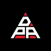 design del logo della lettera triangolare dpa con forma triangolare. monogramma di design del logo del triangolo dpa. modello di logo vettoriale triangolo dpa con colore rosso. logo triangolare dpa logo semplice, elegante e lussuoso.