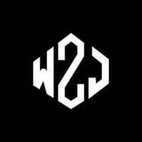 logo della lettera wzj con forma poligonale. wzj poligono e design del logo a forma di cubo. wzj modello di logo vettoriale esagonale colori bianco e nero. monogramma wzj, logo aziendale e immobiliare.