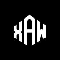 xaw lettera logo design con forma poligonale. xaw poligono e design del logo a forma di cubo. xaw esagono logo modello vettoriale colori bianco e nero. xaw monogramma, logo aziendale e immobiliare.