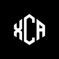 xca lettera logo design con forma poligonale. xca poligono e design del logo a forma di cubo. xca modello di logo vettoriale esagonale colori bianco e nero. monogramma xca, logo aziendale e immobiliare.