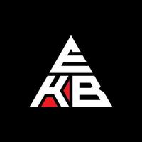 design del logo della lettera triangolare ekb con forma triangolare. monogramma di design del logo del triangolo ekb. modello di logo vettoriale triangolo ekb con colore rosso. logo triangolare ekb logo semplice, elegante e lussuoso.