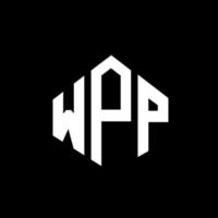 design del logo della lettera wpp con forma poligonale. wpp poligono e design del logo a forma di cubo. wpp modello di logo vettoriale esagonale colori bianco e nero. monogramma wpp, logo aziendale e immobiliare.