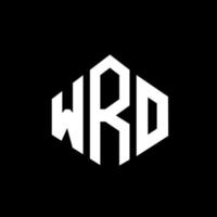 design del logo della lettera wro con forma poligonale. wro poligono e design del logo a forma di cubo. wro esagono modello logo vettoriale colori bianco e nero. monogramma scritto, logo aziendale e immobiliare.