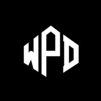 design del logo della lettera wpd con forma poligonale. wpd poligono e design del logo a forma di cubo. wpd esagono logo modello vettoriale colori bianco e nero. monogramma wpd, logo aziendale e immobiliare.