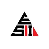 design del logo della lettera triangolare esi con forma triangolare. monogramma esi triangolo logo design. modello di logo vettoriale triangolo esi con colore rosso. logo triangolare esi logo semplice, elegante e lussuoso.