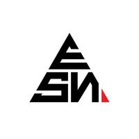 design del logo della lettera triangolare esn con forma triangolare. esn triangolo logo design monogramma. modello di logo vettoriale triangolo esn con colore rosso. esn logo triangolare logo semplice, elegante e lussuoso.