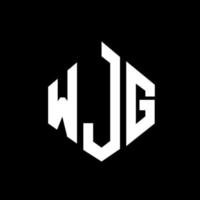 design del logo della lettera wjg con forma poligonale. wjg poligono e design del logo a forma di cubo. wjg esagono logo modello vettoriale colori bianco e nero. monogramma wjg, logo aziendale e immobiliare.