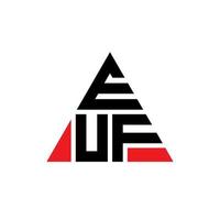 design del logo della lettera triangolo euf con forma triangolare. euf triangolo logo design monogramma. modello di logo vettoriale triangolo euf con colore rosso. euf logo triangolare logo semplice, elegante e lussuoso.