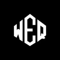 design del logo della lettera weq con forma poligonale. Weq poligono e design del logo a forma di cubo. weq modello di logo vettoriale esagonale colori bianco e nero. monogramma weq, logo aziendale e immobiliare.