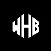 design del logo della lettera whb con forma poligonale. whb poligono e design del logo a forma di cubo. whb modello di logo vettoriale esagonale colori bianco e nero. monogramma whb, logo aziendale e immobiliare.