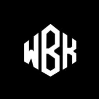 design del logo della lettera wbk con forma poligonale. wbk poligono e design del logo a forma di cubo. modello logo vettoriale esagonale wbk colori bianco e nero. monogramma wbk, logo aziendale e immobiliare.