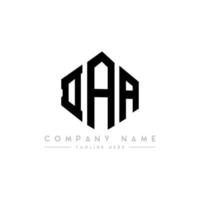 daa lettera logo design con forma poligonale. daa poligono e design del logo a forma di cubo. daa esagonale modello logo vettoriale colori bianco e nero. daa monogramma, logo aziendale e immobiliare.