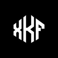 xkf lettera logo design con forma poligonale. xkf poligono e design del logo a forma di cubo. xkf modello di logo vettoriale esagonale colori bianco e nero. monogramma xkf, logo aziendale e immobiliare.