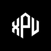 design del logo della lettera xpu con forma poligonale. xpu poligono e design del logo a forma di cubo. xpu esagono vettore logo modello colori bianco e nero. monogramma xpu, logo aziendale e immobiliare.
