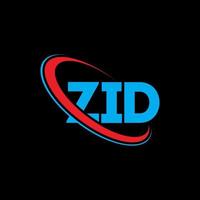 zid logo. zid lettera. design del logo della lettera zid. iniziali zid logo collegate a cerchio e logo monogramma maiuscolo. tipografia zid per il marchio tecnologico, commerciale e immobiliare. vettore