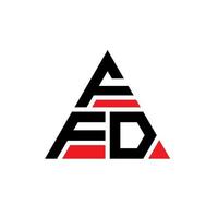 design del logo della lettera triangolare ffd con forma triangolare. ffd triangolo logo design monogramma. modello di logo vettoriale triangolo ffd con colore rosso. logo triangolare ffd logo semplice, elegante e lussuoso.