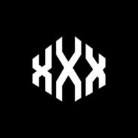 xxx lettera logo design con forma poligonale. xxx poligono e design del logo a forma di cubo. xxx modello di logo vettoriale esagonale colori bianco e nero. xxx monogramma, logo aziendale e immobiliare.
