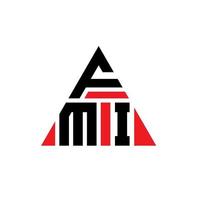 design del logo della lettera triangolare fmi con forma triangolare. monogramma fmi triangolo logo design. modello di logo vettoriale triangolo fmi con colore rosso. logo triangolare fmi logo semplice, elegante e lussuoso.