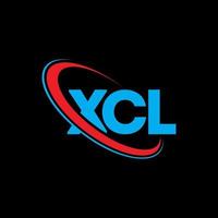 logo xcl. lettera xcl. design del logo della lettera xcl. iniziali xcl logo collegate con cerchio e logo monogramma maiuscolo. tipografia xcl per il marchio tecnologico, aziendale e immobiliare. vettore