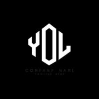 yol lettera logo design con forma poligonale. yol poligono e design del logo a forma di cubo. yol esagono logo vettoriale modello colori bianco e nero. yol monogramma, logo aziendale e immobiliare.