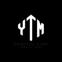 design del logo della lettera ytm con forma poligonale. ytm poligono e design del logo a forma di cubo. ytm esagono logo modello vettoriale colori bianco e nero. monogramma ytm, logo aziendale e immobiliare.