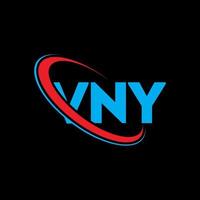 logo vny. vny lettera. design del logo della lettera vny. iniziali vny logo collegate con cerchio e logo monogramma maiuscolo. tipografia vny per il marchio tecnologico, commerciale e immobiliare. vettore