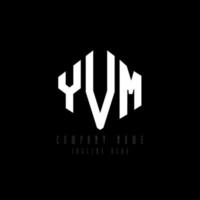 design del logo della lettera yvm con forma poligonale. yvm poligono e design del logo a forma di cubo. yvm esagono logo modello vettoriale colori bianco e nero. monogramma yvm, logo aziendale e immobiliare.
