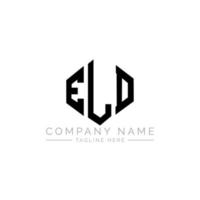 design del logo della lettera eld con forma poligonale. eld poligono e design del logo a forma di cubo. colore bianco e nero del modello di logo vettoriale esagono eld. monogramma eld, logo aziendale e immobiliare.